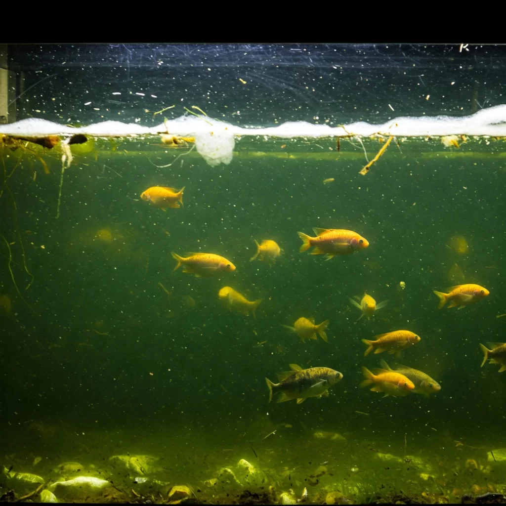 água do aquário turva peixes