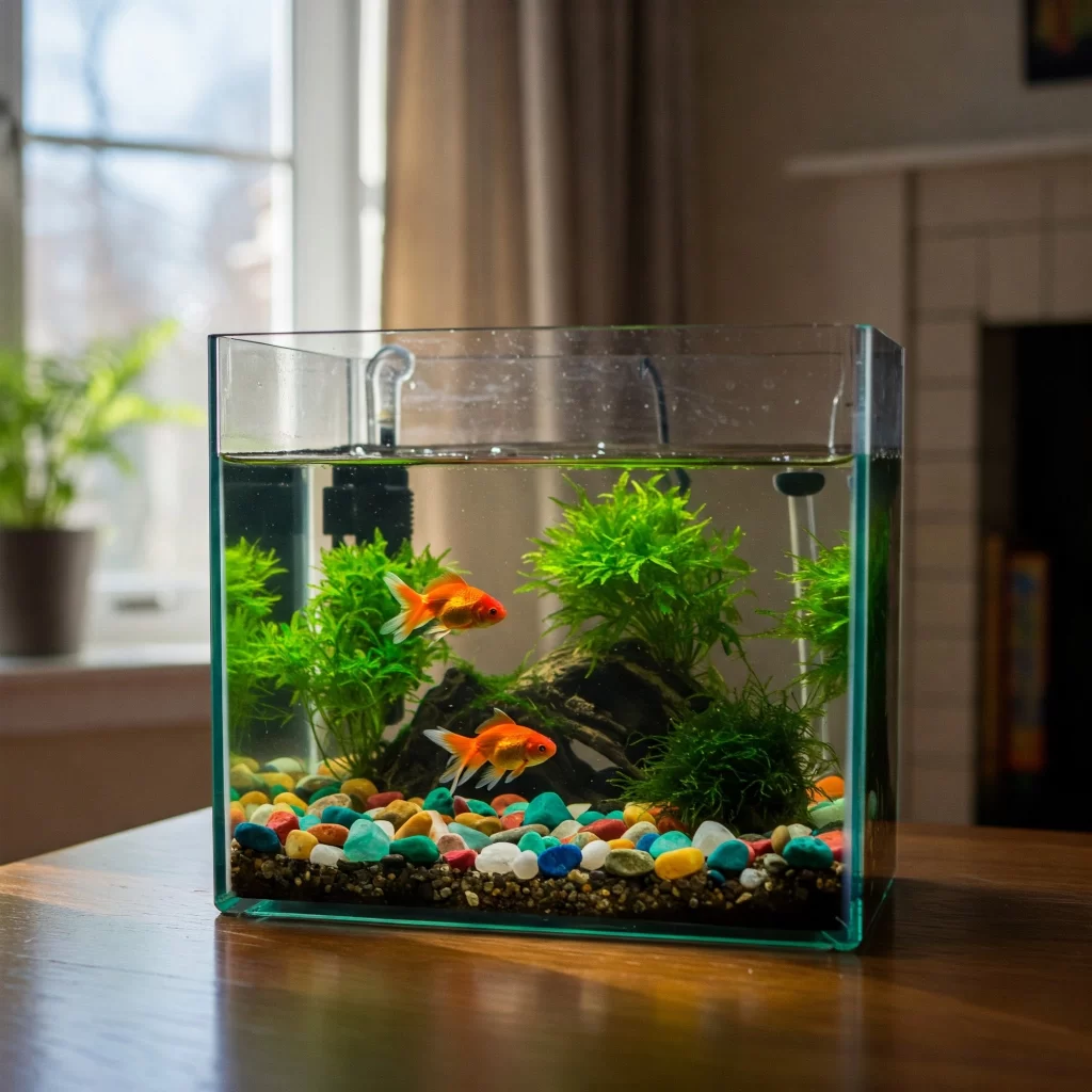 aquario para iniciantes na mesa